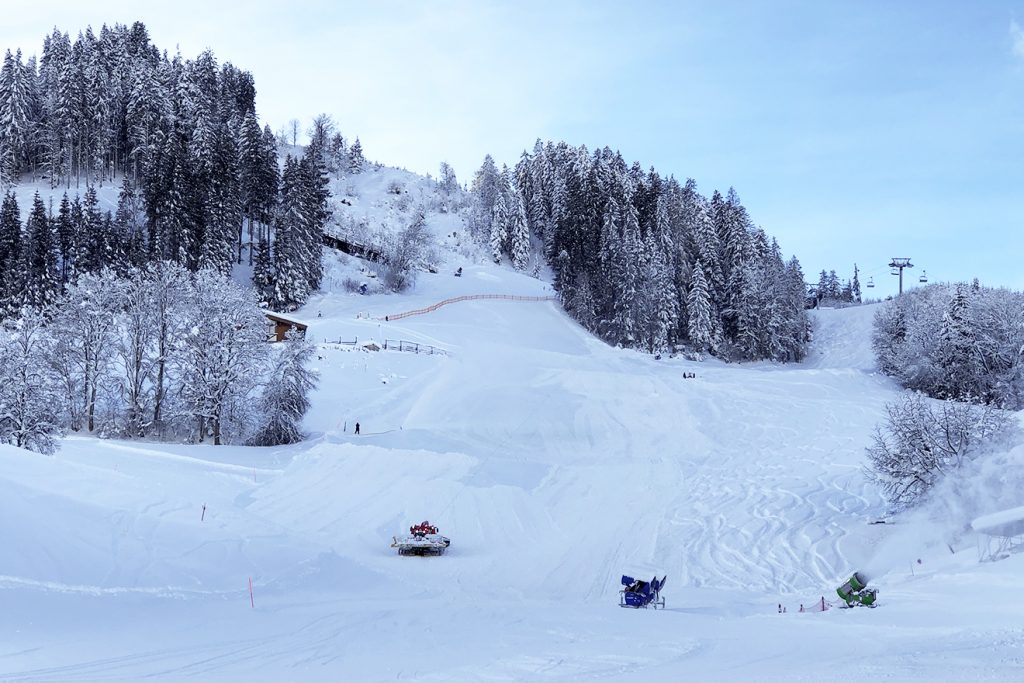 Der Ganslernhang am 11. Jänner. Am 27. Jänner wird der Slalom gesteckt © Skiing Penguin