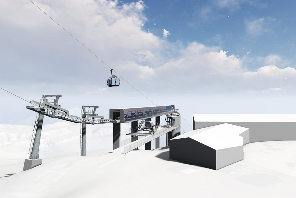 Die Mittelstation der neuen Rotkogelbahn bietet nur bergwärts Ein- und Aussteigemöglichkeiten © Ötztal Tourismus