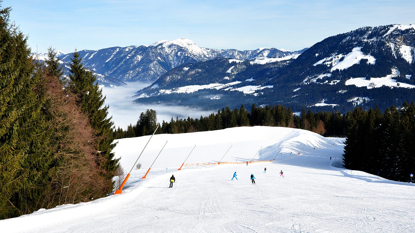 Mehrere Speicherseen dienen der Versorgung der Schneekanonen © Skiing Penguin