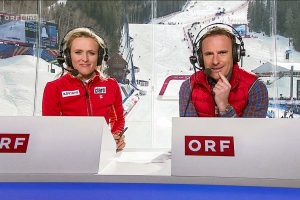 Ernst Hausleitner mit Alexandra Meissnitzer als Co-Kommentatorin © ORF