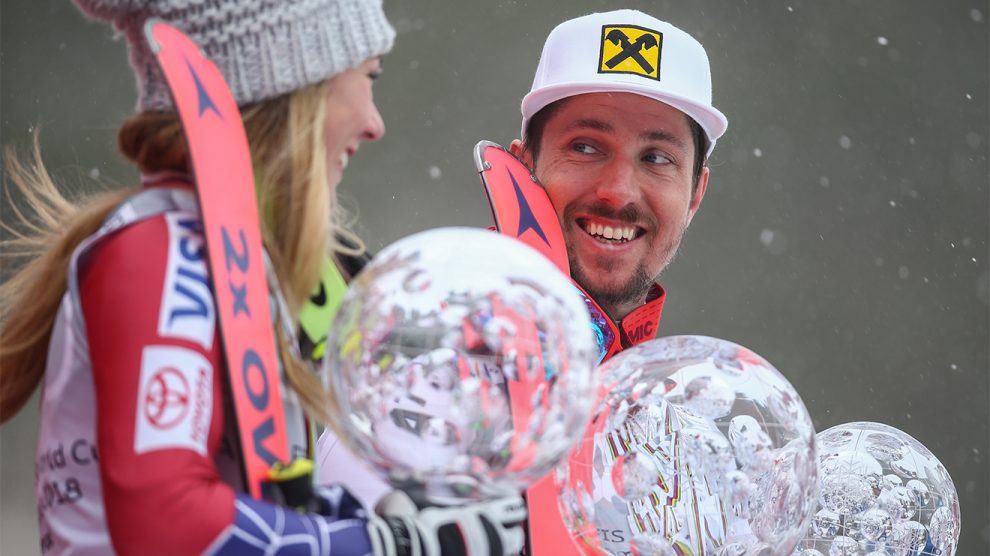 Mikaela Shiffrin und Marcel Hirscher © GEPA pictures/ Daniel Götzhaber