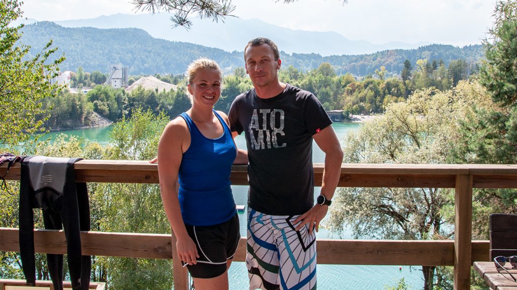 Melanie Meilinger und ihr Trainer Aleš Špan © Skiing Penguin