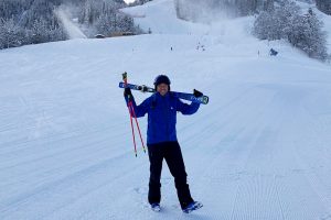 Fritz Strobl im Zielhang der Streif © Skiing Penguin