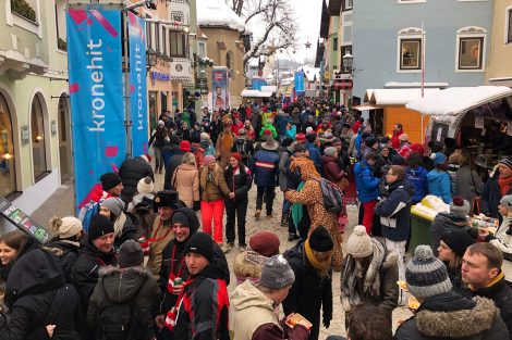 Kitzbühel am 26. Jänner 2019, etwa zwei Stunden nach der Entscheidung im Slalom © Skiing Penguin