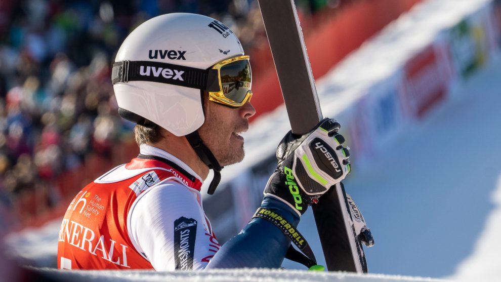 Johan Clarey, Schnellster im Abschlusstraining, musste sich im Super-G mit Platz 11 begnügen © Skiing Penguin