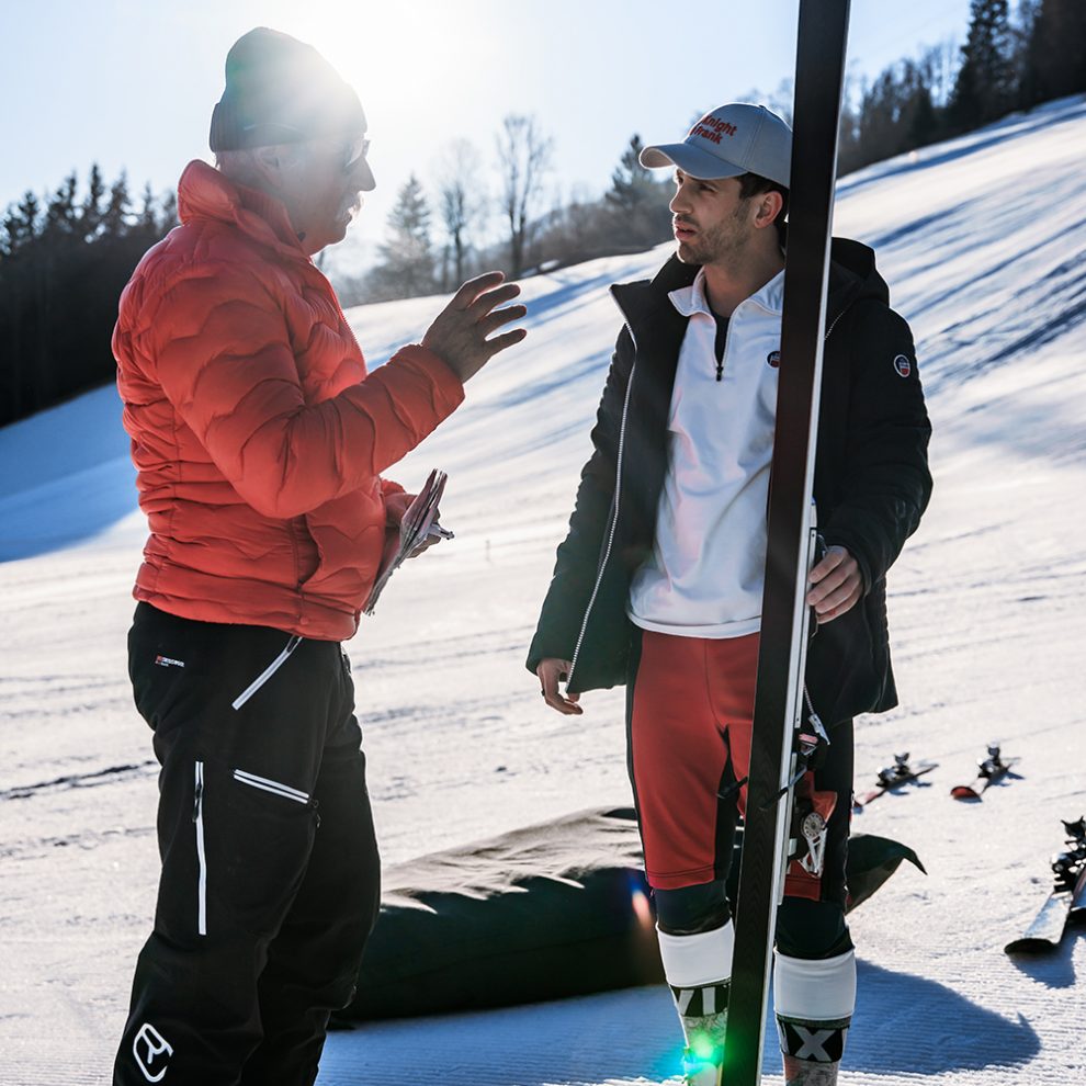 Ferdinand Hirscher und Charlie Raposo beim Fachsimpeln © Sebastian Höllwart